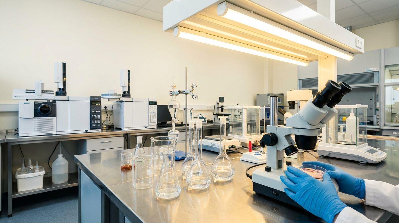 Food laboratory analysis in progress